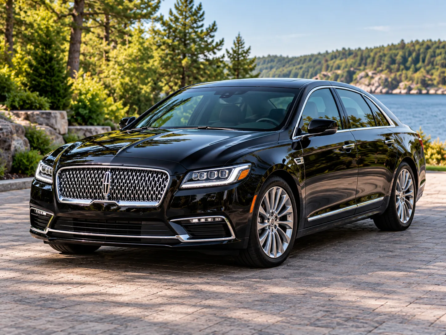 Lincoln Continental Sedan luxury chauffeur car providing executive transportation and airport limo service in Muskoka
